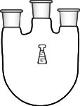 Flask, Round Bottom, Three-Neck, Vertical Sides, Micro